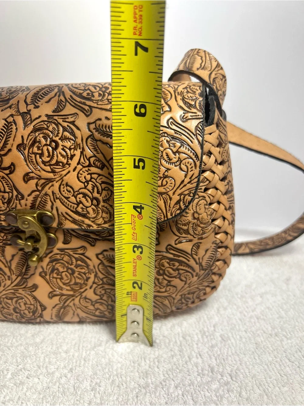 Tooled Leather Embossed Floral Saddle Bag Braided Handcrafted Western Boho